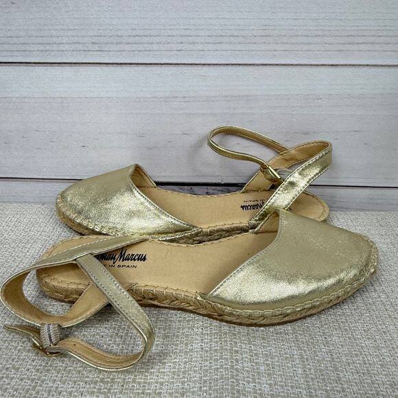 Neiman Marcus Metallic Espadrille‎ Sandals Womens 36 / 6 - Picture 2 of 5